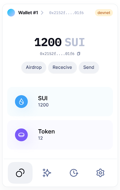 Suiet Wallet main interface