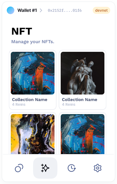 Suiet Wallet NFT management screen