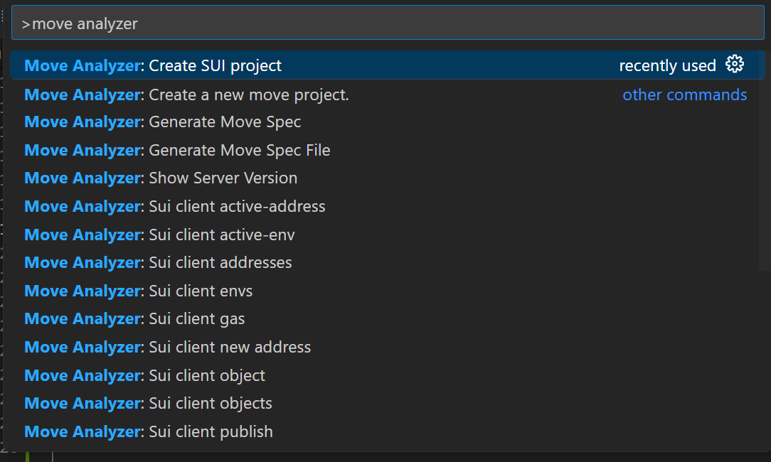 Move 분석기 명령 목록