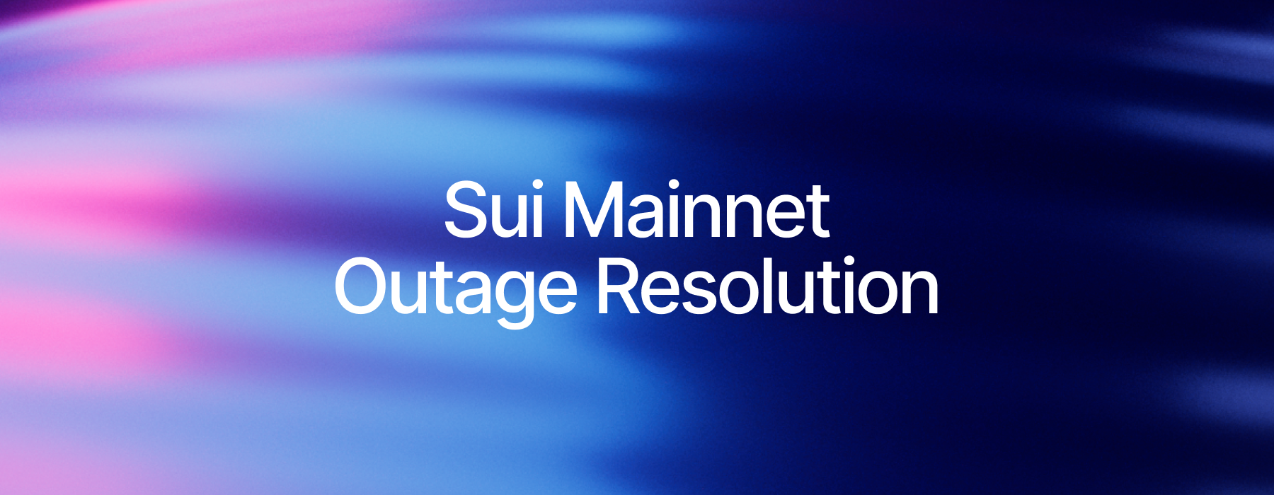 Sui Mainnet Outage Resolution
